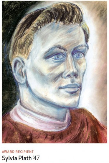 Sylvia Plath's Portrait of a Man is one of 2 paintings for which she won Scholastic Awards while a student at Wellesley High School in Massachusetts. She also won an Award for a Poetry - perhaps an early signal of a prolific later career as a poet, short-story writer, and author of The Bell Jar.