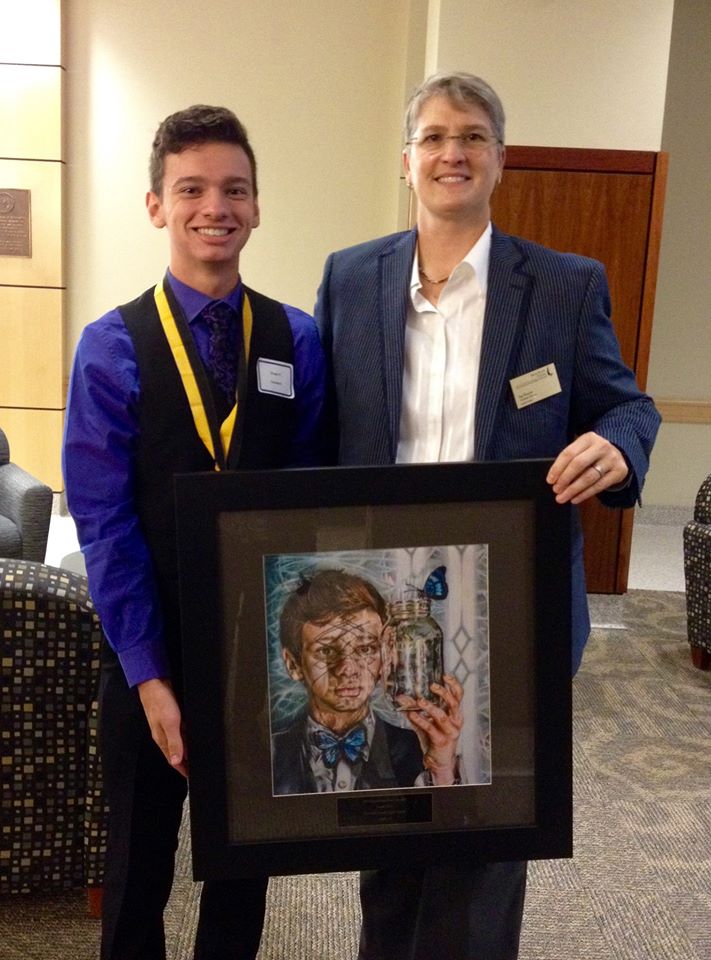 Artist Grant Pace with Assistant Director Jan Warren at the 2015 Recognition Ceremony