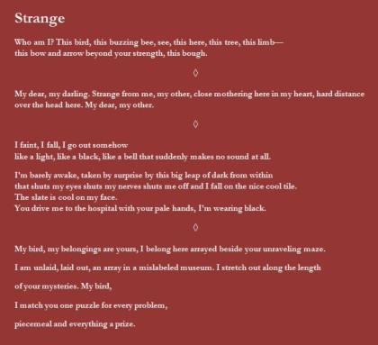 Emily Garcia, Strange - poem image