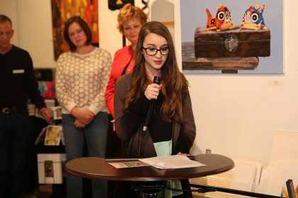 During the Archway Gallery Artist Reception, selected Gold Key Writing students were invited to share their award-winning pieces with their peers and the community. 