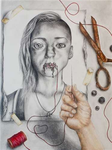 Silenced, Drawing & Illustration by Rachel Jibilian