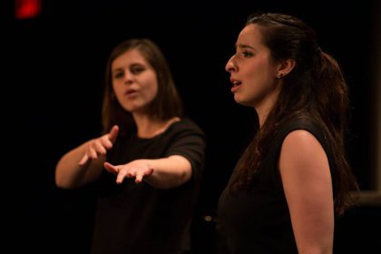 SIGN & SING, an organization founded by Alum Katherine Dubbs, performs live with American Sign Language