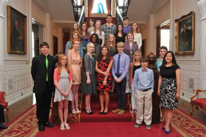 Governor’s Student Excellence Award ceremony Executive Mansion in Raleigh, including national Gold Award and Silver Award students from North Carolina.
