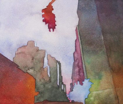 Waterscape #2 by Elizabeth Stainton, Watercolor on paper, 8.5x10, 2015