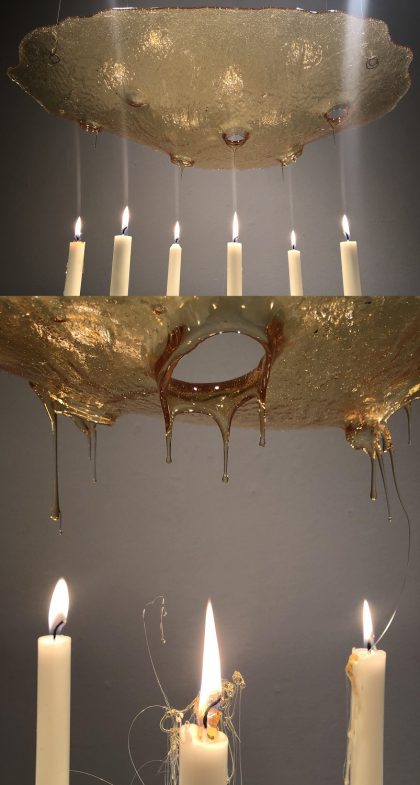 ALIA BRINGAS-BRAND, Candles, Sculpture. Grade 12, Age 17, Interlochen Arts Academy, Interlochen, MI.