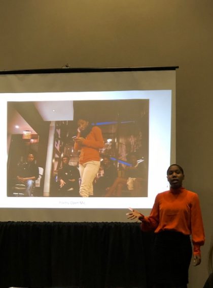 Maurisa Li-A-Ping giving her presentation at the 2018 ACPA—College Student Educators International Convention