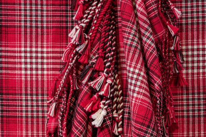 Detail of plaid woven by Kira Keck 