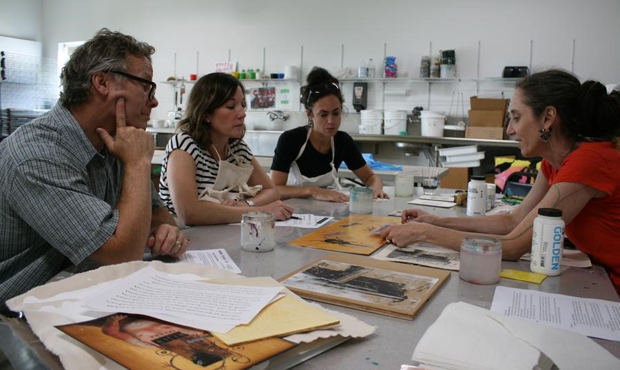 2019 GOLDEN Educators participate in a technical session with a GOLDEN expert during their residency. (Photo courtesy Golden Artist Colors) 